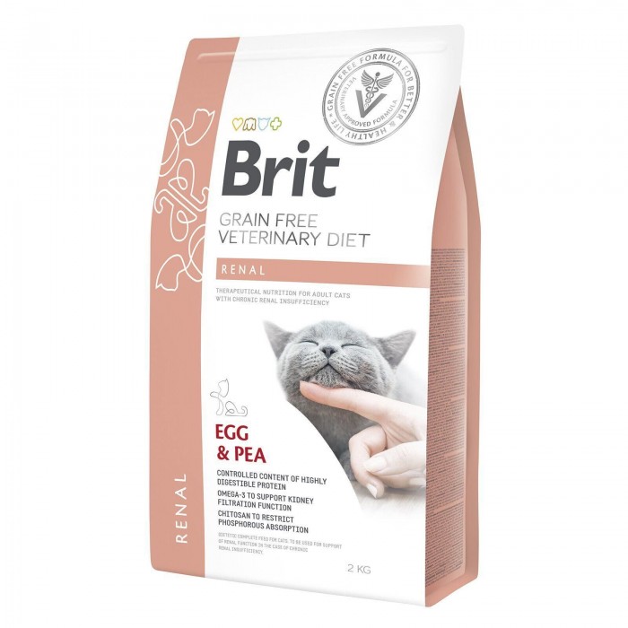 Brit Veterinary Diet Cat Renal с яйцами и горохом для кошек 2 kg