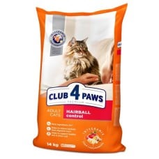 Club 4 Paws Premium Hairball Control сухой корм для выведения шерсти у котов с курицей 14 кг