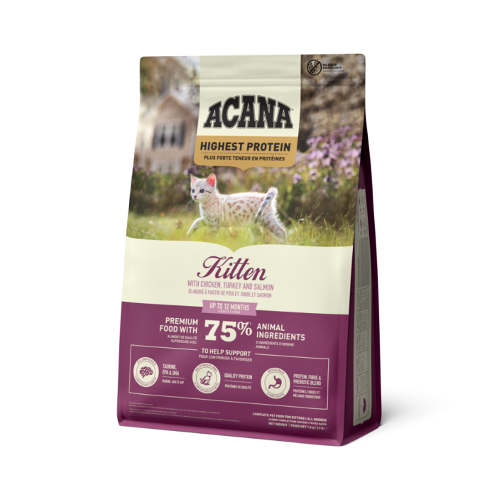 Acana Highest Protein Kitten сухий корм для кошенят з куркою, індичкою та лососем 1,8 кг
