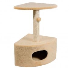 Природа Д11у когтеточка угловая с домиком для кошек бежевая 39x39x65 см
