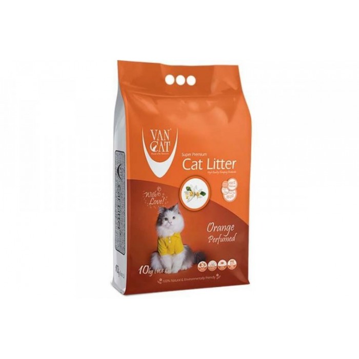 VanCat Orange бентонитовый наполнитель для котов с ароматом цветущего апельсина 10 кг