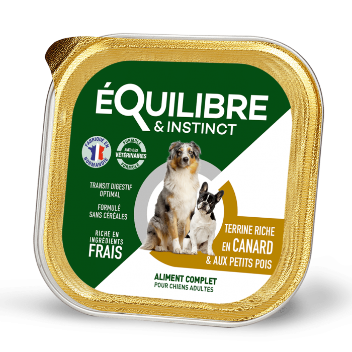 Equilibre & Instinct паштет для взрослых собак с уткой и зеленым горошком 300г*9шт