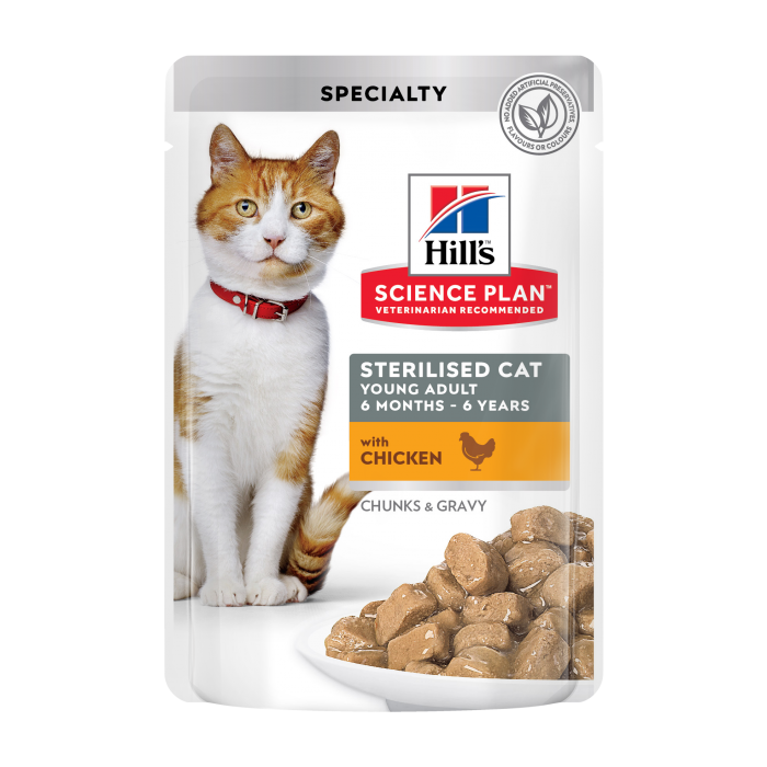 Hill's Science Plan Young Adult Sterilised влажный корм для стерилизованных кошек с курицей 85 г*12 шт