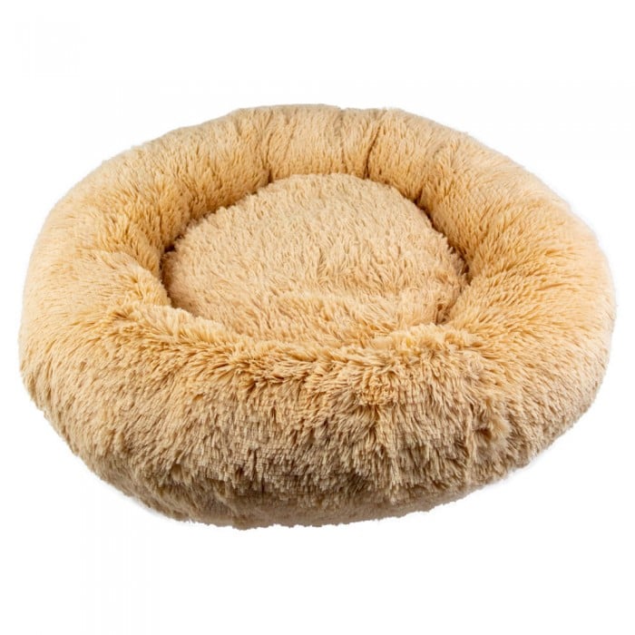 Пухнастики Пончик лежак для кошек и собак малых пород (бежевый) 55х55 см