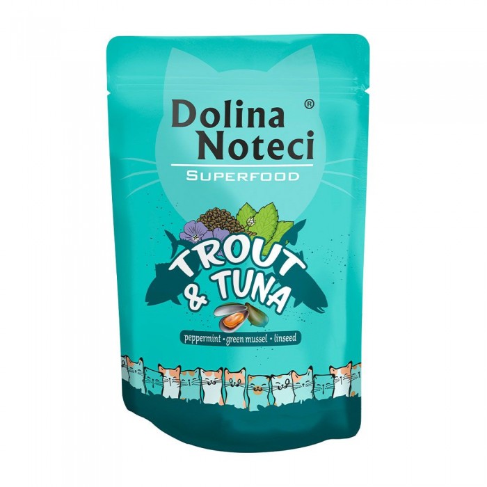 Dolina Noteci Superfood влажный корм с форелью и тунцом для кошек 85 г