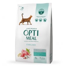 Optimeal Adult Cat Sterilised Turkey & Oat сухий корм для котів з індичкою 4 кг