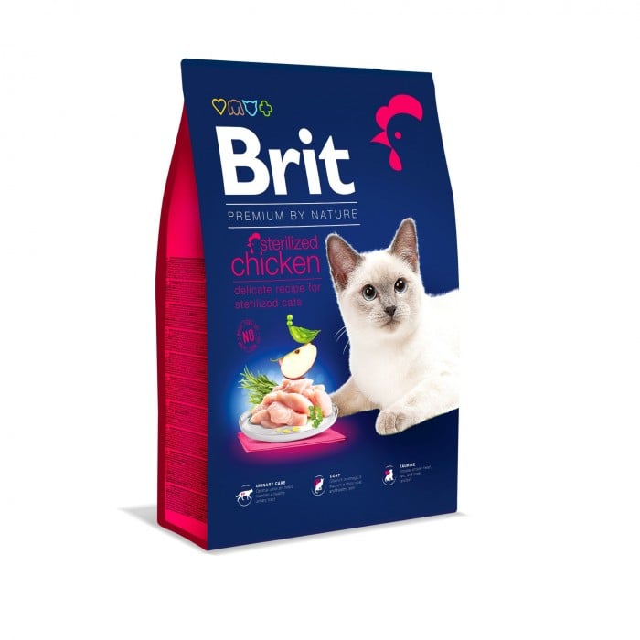 Brit Premium by Nature Cat Sterilised 8 кг (для стерелизованных котов, с курицей)
