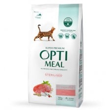 Optimeal Adult Cat Sterilised Beef & Sorghum сухий корм для котів з яловичиною 0,65 кг