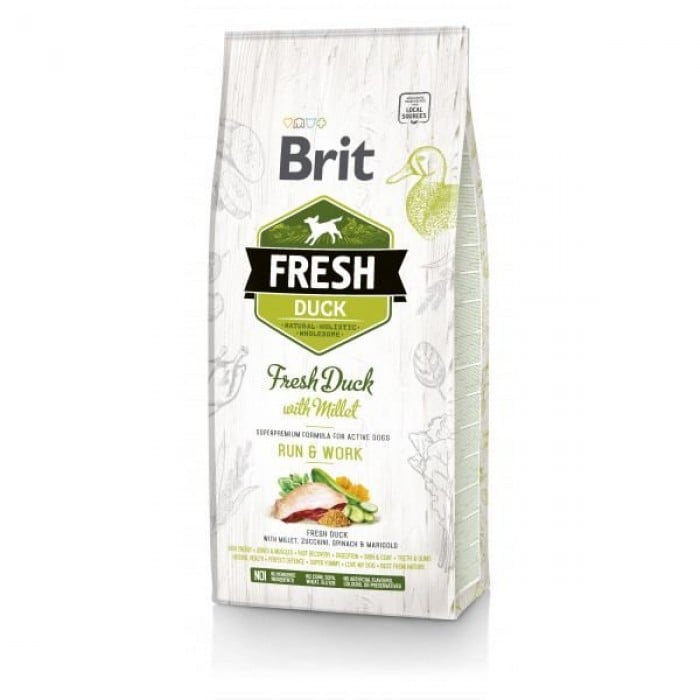 Brit Fresh Duck with Millet Active Run & Work с уткой и пшеном 12 kg