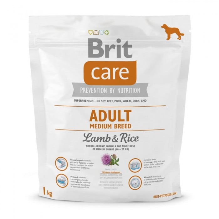 Brit Care Adult Medium Breed Lamb and Rice (для собак весом от 10 до 25 кг)