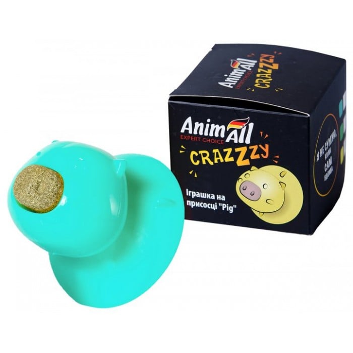 AnimAll CrazZzy 7505 іграшка на присосці для кота "Pig" (синя)