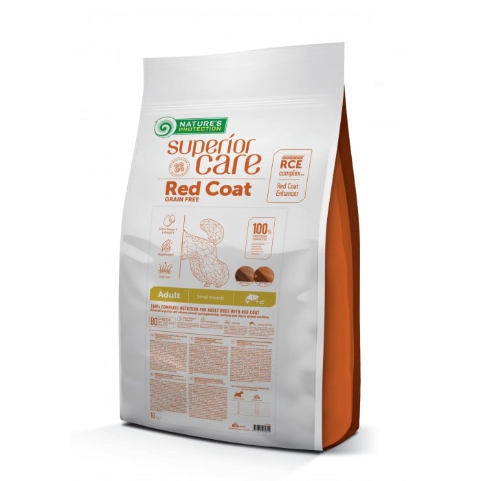 Nature's Protection Superior Care Red Coat Grain Free Adult Small Breeds with Salmon с рыжим окрасом 10 кг