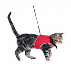 Trixie светоотражающая шлея с поводком для кошек (цвета в ассортименте)