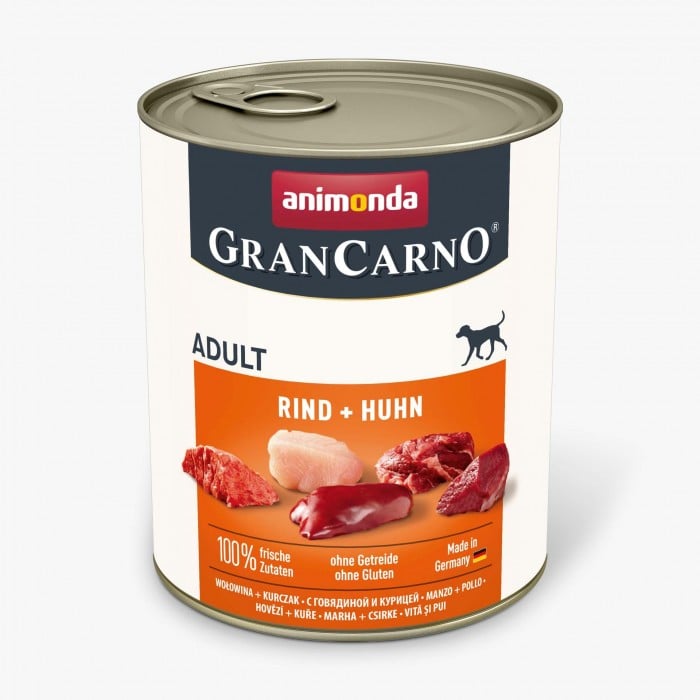 Animonda GranCarno Adult Beef + Chicken вологий корм з яловичиною та куркою для собак 800 г