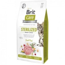 Brit Care Cat by Nutrition Sterilized Immunity Support для стерилизованных кошек со свининой 7 кг