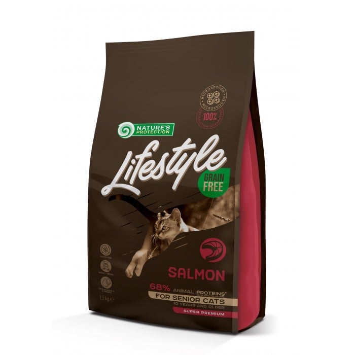 Lifestyle Grain Free Salmon Senior Cat для літніх котів з лососем 1,5 кг