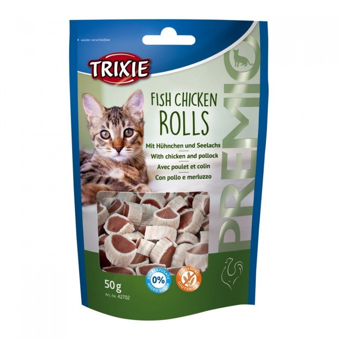 Trixie PREMIO Rolls ласощі для котів з куркою та сайдою 50гр