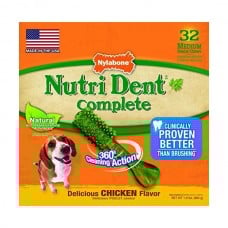 Nylabone Nutri Dent Chicken Medium лакомство со вкусом курицы для собак средних пород 32шт/уп (9см)
