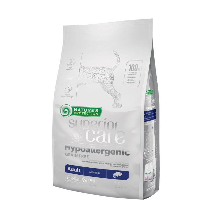 Nature's Protection Superior Care Hypoallergenic Grain Free Adult All Breeds для собак з лососем 1,5 кг