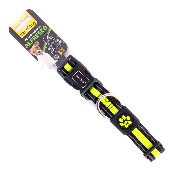 GimDog Alfresco нашийник з подвійного неопрену для собак середніх та великих порід (жовтий) M-L