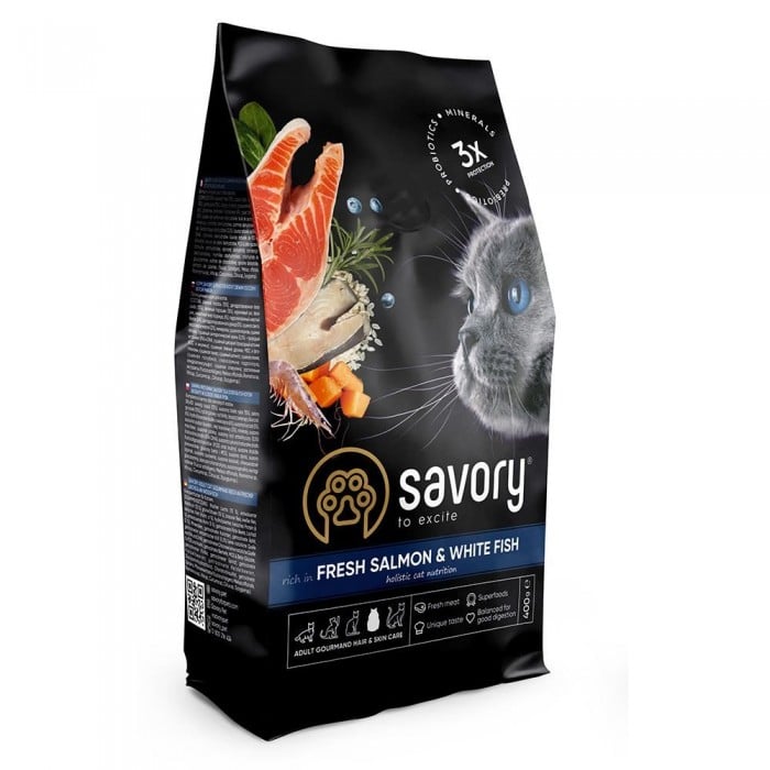 Savory Adult Cat Gourmand Fresh Salmon and White Fish