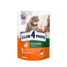 Club 4 Paws Premium влажный корм для кошек с уткой в ​​соусе 100г*24шт