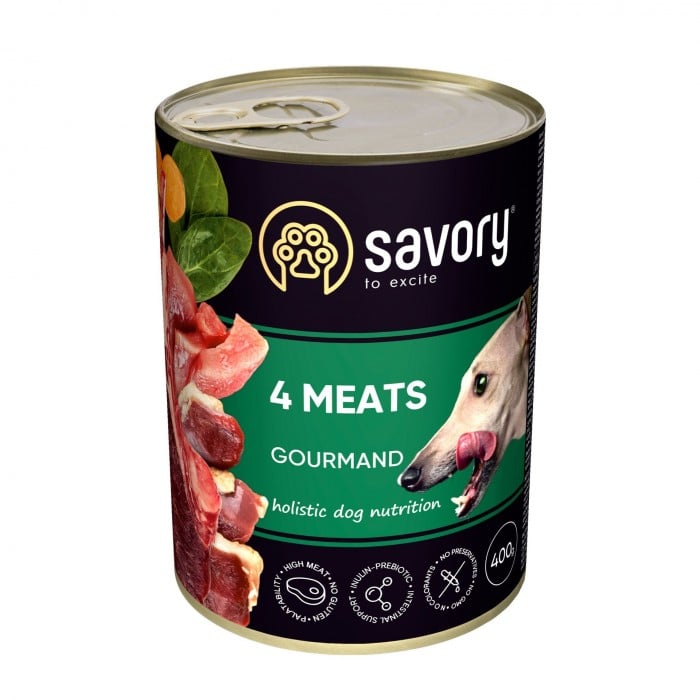 Savory Dog Gourmand 4 вида мяса 400g