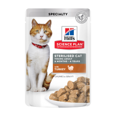 Hill's Science Plan Young Adult Sterilised влажный корм для стерилизованных кошек с индейкой 85 г