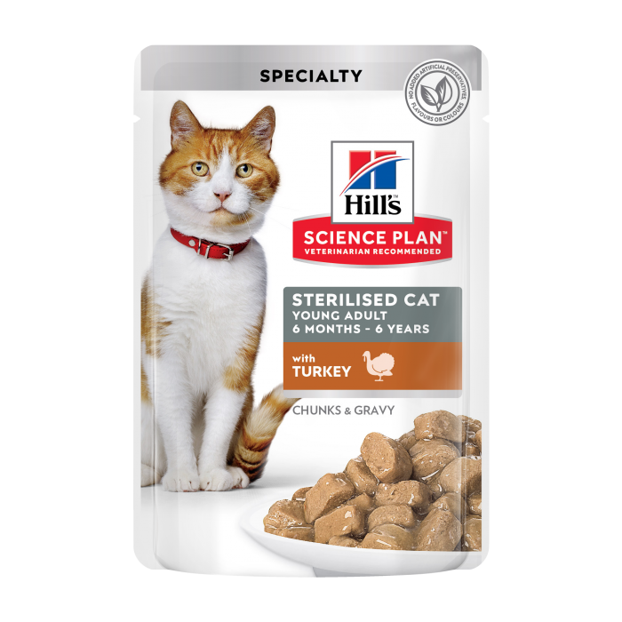 Hill's Science Plan Young Adult Sterilised влажный корм для стерилизованных кошек с индейкой 85 г