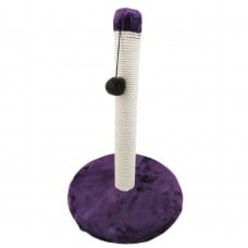 Пухнастики когтеточка для котов столбик на круглой подставке (хлопковая лента) баклажан 50×38 см