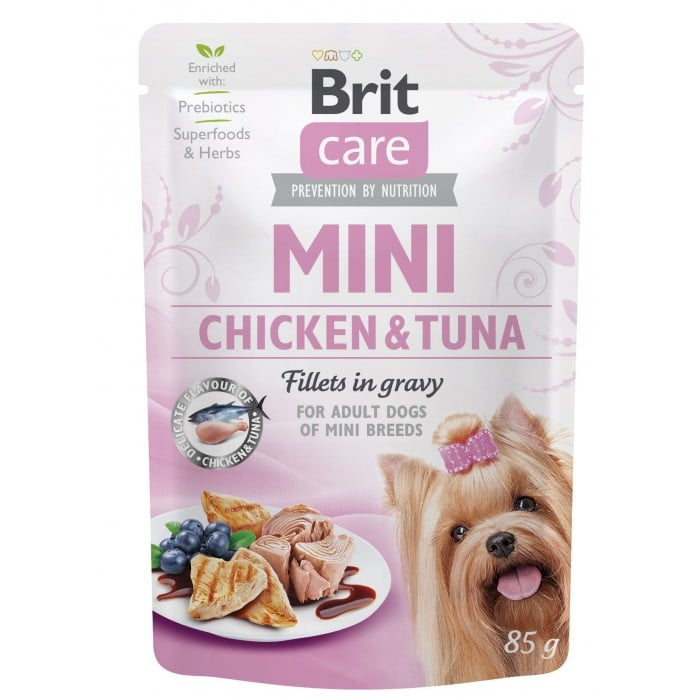 Brit Care Mini pouch филе в соусе курица и тунец 85g