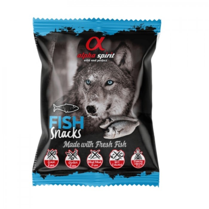 Alpha Spirit Dog Snacks Fish полувлажные лакомства для собак из рыбы 50г (кубики)