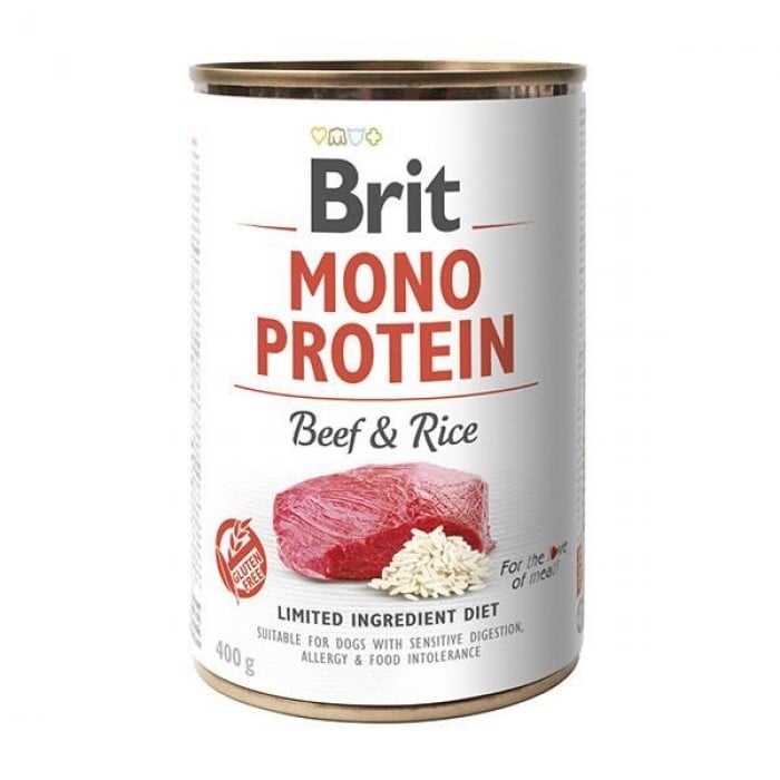 Brit Mono Protein Dog  с говядиной и темным рисом 400 g