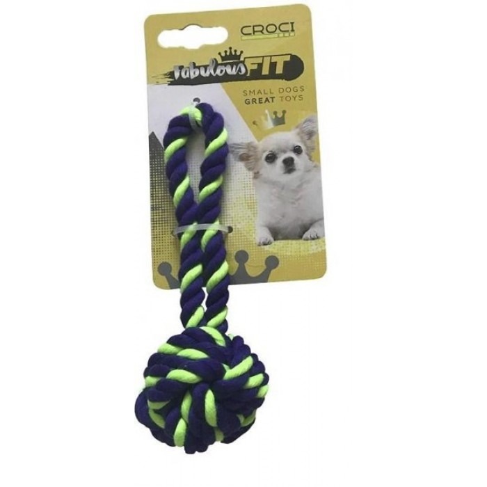 Croci іграшка для собак "Плетений м'яч з каната" (зелений) 16 см
