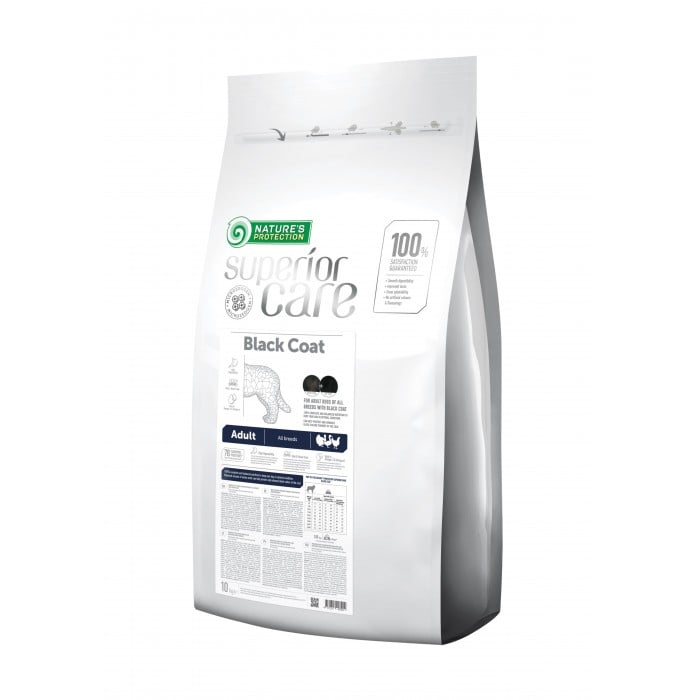 Nature's Protection Superior Care Black Coat Adult All Breeds сухой корм для собак с черным окрасом 10 кг