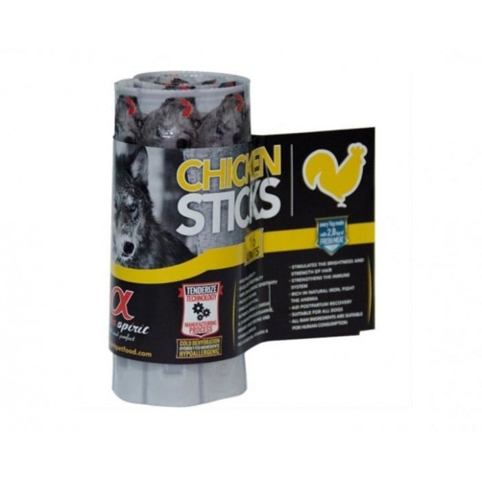 Alpha Spirit Dog Sticks Chicken полувлажные лакомства для собак из курицы 16*10г (палочки)