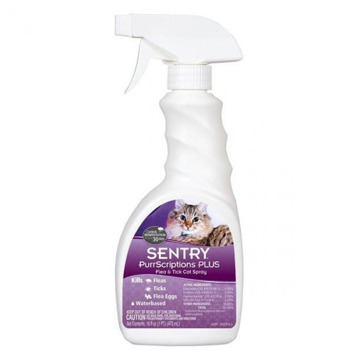 Sentry PurrScriptions Plus спрей от блох и клещей для котов 473 мл