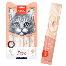 Wanpy Creamy Lickable Treats Tuna & Salmon жидкое лакомство для котов с тунцом и лососем 70 г