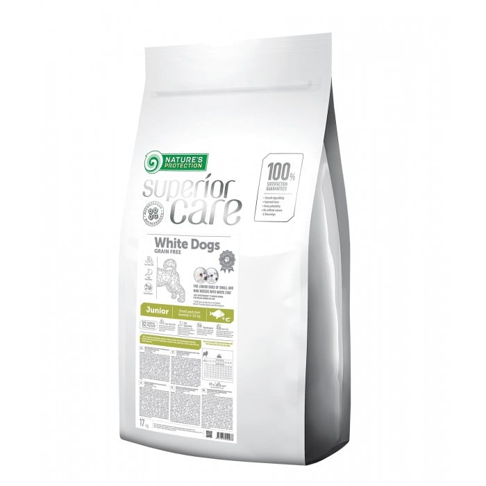 Nature's Protection Superior Care White Dogs Grain Free Junior Small and Mini Breeds з білим забарвленням 17 кг