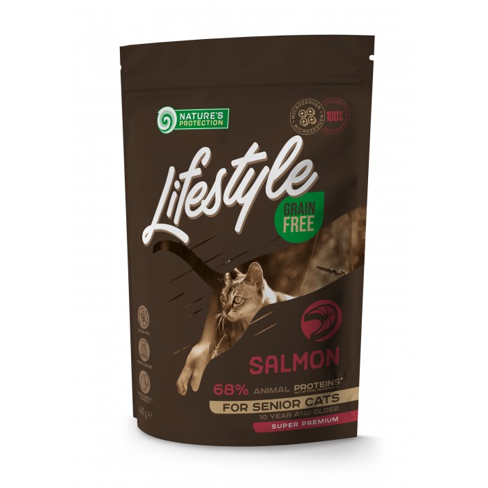 Lifestyle Grain Free Salmon Senior Cat для пожилых котов с лососем 0,4 кг