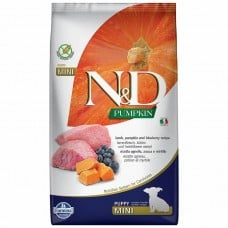 Farmina N&D беззерновий сухий корм для цуценят дрібних порід з ягням, гарбузом і чорницею 2,5 кг