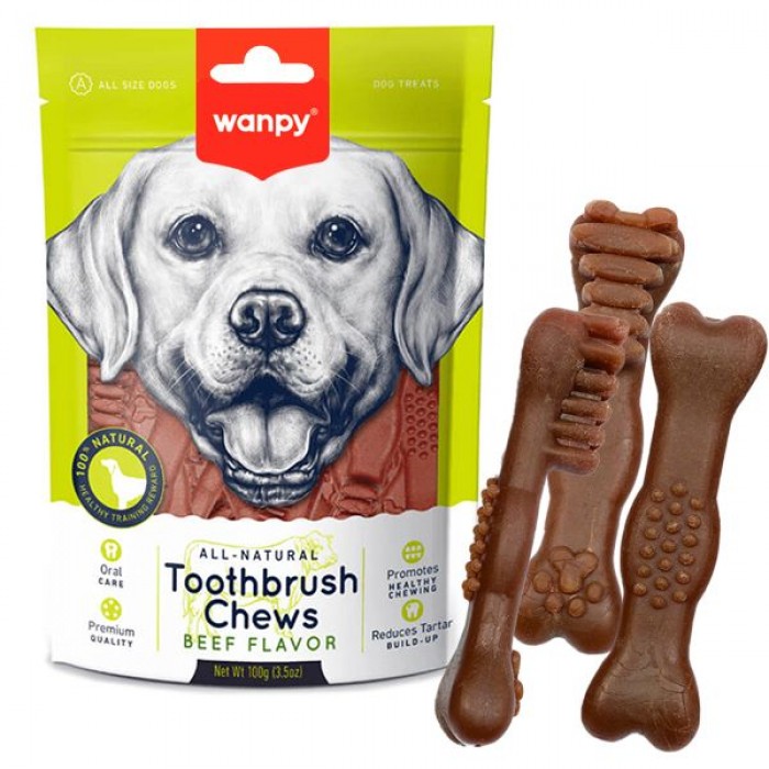 Wanpy Toothbrush Chews Beef лакомство для собак с говядиной 100 г