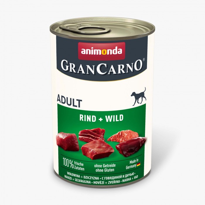 Animonda GranCarno Adult Beef + Game влажный корм с говядиной и дичью для собак 400 г