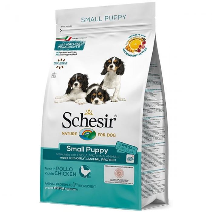 SCHESIR DOG SMALL PUPPY сухий корм для цуценят міні та малих порід з куркою 0,8 кг