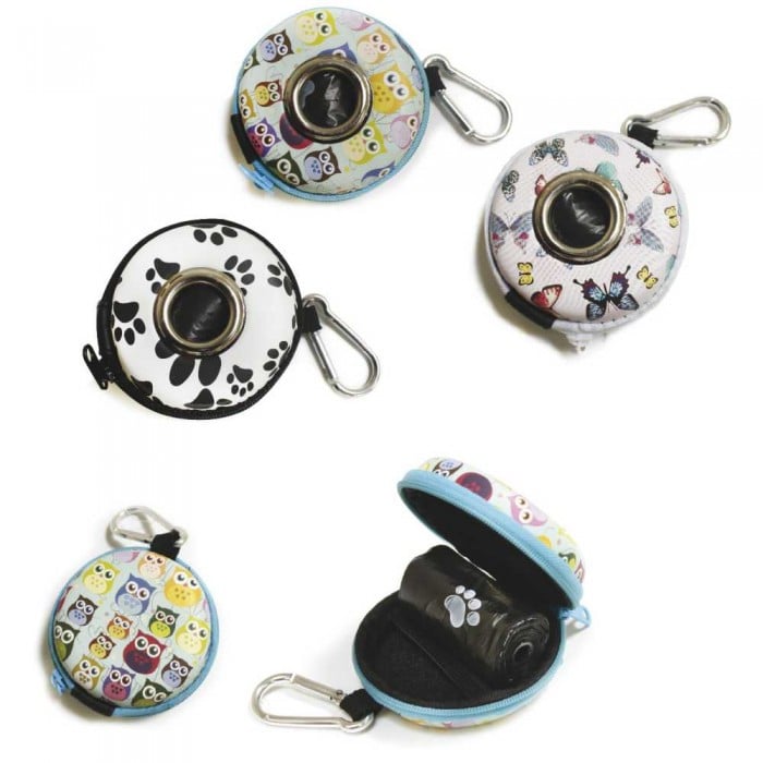 Croci круглая мини-сумка с пакетами для уборки за собаками