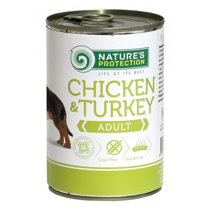 Nature's Protection Adult Chicken & Turkey влажный корм для собак с курицей и индейкой 400 г*6шт.