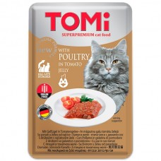 TOMI POULTRY IN TOMATO JELLY влажный корм для котов с птицей в томатном желе 100г*20шт