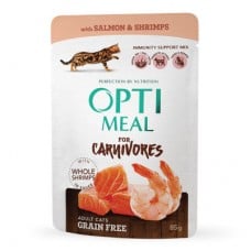 Optimeal Adult Cats Grain Free влажный корм с лососем и креветками в соусе 85 г