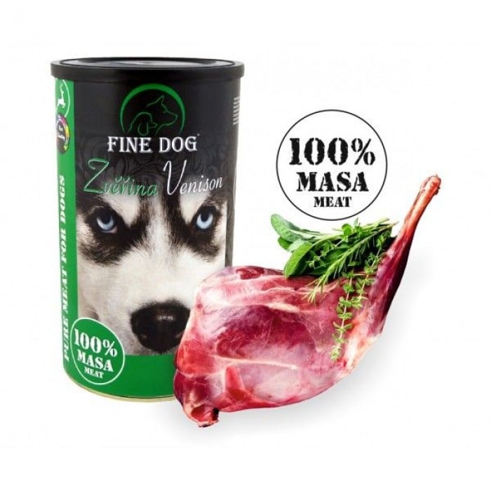 Fine Dog консерва с дичью для собак 100% мяса 1200г