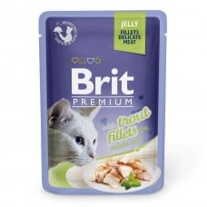 Brit Premium Cat pouch филе форели в желе 85г*24шт